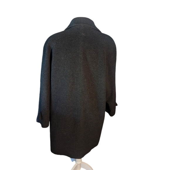 Larry Levine charcoal black button down full length warm dressy wool coat sz 10 - Picture 2 of 10